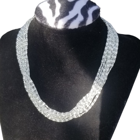 SARAH COVENTRY SILVERTONED LIGHTWEIGHT LAYERED SNAIL CHAIN NECKLACE - Picture 2 of 6